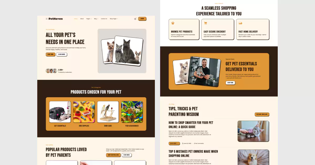 PetHaven - Pet Store Website